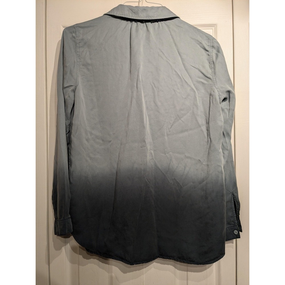 Cloth & Stone Shirt Women S Gray Ombre Button Up Tencel Tunic Anthropologie EUC - Picture 6 of 12